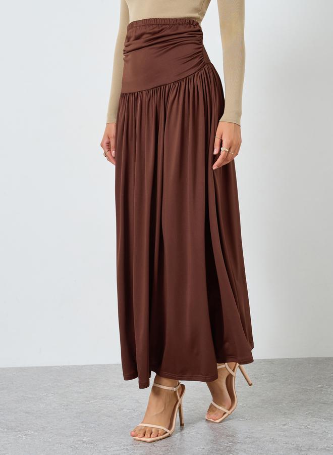 ستايلي تنورة طويلة سادة بحافة واسعة - Image 2