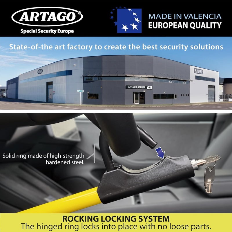 ARTAGO 871 High-End Steering Wheel Brake Pedal Lock - Universal Anti-Theft Device - Image 3
