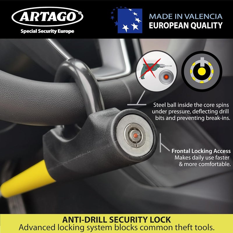ARTAGO 871 High-End Steering Wheel Brake Pedal Lock - Universal Anti-Theft Device - Image 4