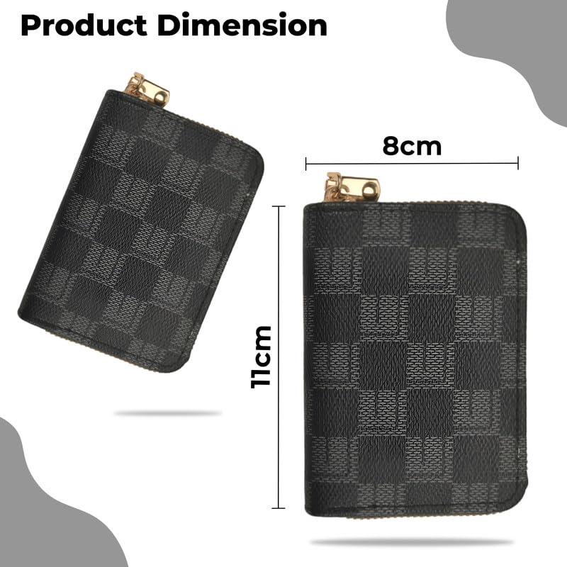 Kraptick Card Holder Wallet for Unisex - The Ultimate Stylish and Compact Credit Card Holder, Debit Card Holder, ATM Card Holder Organizer for Your Cards (Grid Blue Gray) (DMFP553) - Image 3