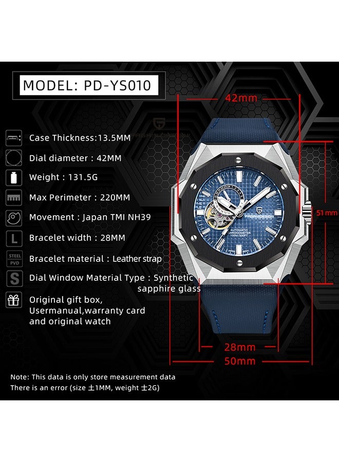 Men's Automatic Watches 42mm Unique Stainless Steel Mechanical Wrist Watches for Men Japanese NH39 Movement
