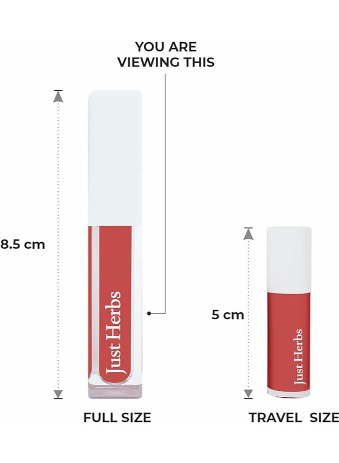 جاست هيربز أحمر شفاه سائل أيورفيدي كريمي مطفي يدوم طويلاً من جاست هيربز، لون شفاه خفيف الوزن ومرطب مع عرق السوس وزيت اللوز الحلو - روز داستي - Image 4
