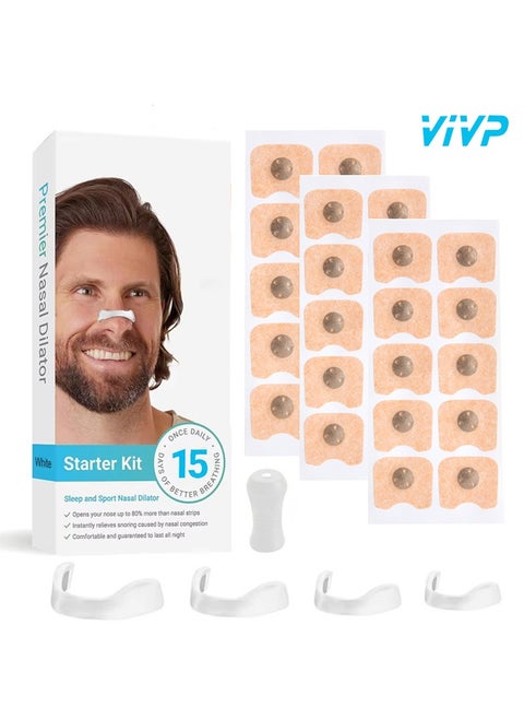 15 Count Anti-snoring nose patch Comfortable anti-snoring device, Boost Oxygen Intake, Reduce Snoring, Improve Sleep Quality , Sweat Resistant, Skin Safe Nasal Strips, Extra Strength Snoring Solution