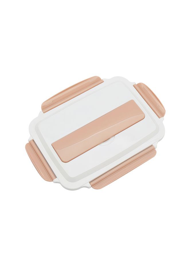 NIBEMINENT 4-Grid Microwave Leakproof Lunch Box Pink/White 26 x 6 20centimeter - Image 2