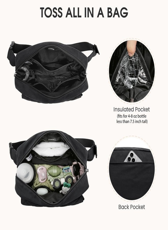 G4Free Small Diaper Bag for Baby Girl and Boy, Mini Sling Diaper Bag Fanny Pack with Portable Changing Pad (black) - Image 5