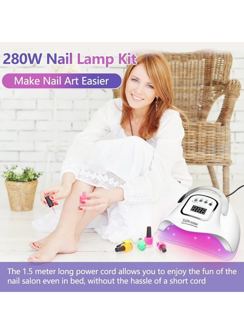 Generic UV Gel Nail Lamp with 66 Lamp Beads, UV Nail Dryer 280W LED Light for Gel Nail Polish Fast Curing UV LED Nail Lamp Professional Gel Nail Light Toe Nails Art Accessories Kit for Salon Home  - Image 4