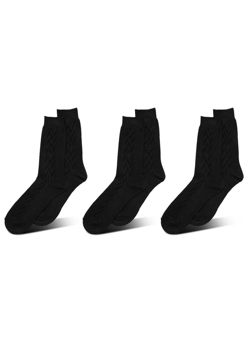AMPM MEN'S FORMAL SOCKS (PACK OF 3) - BLACK