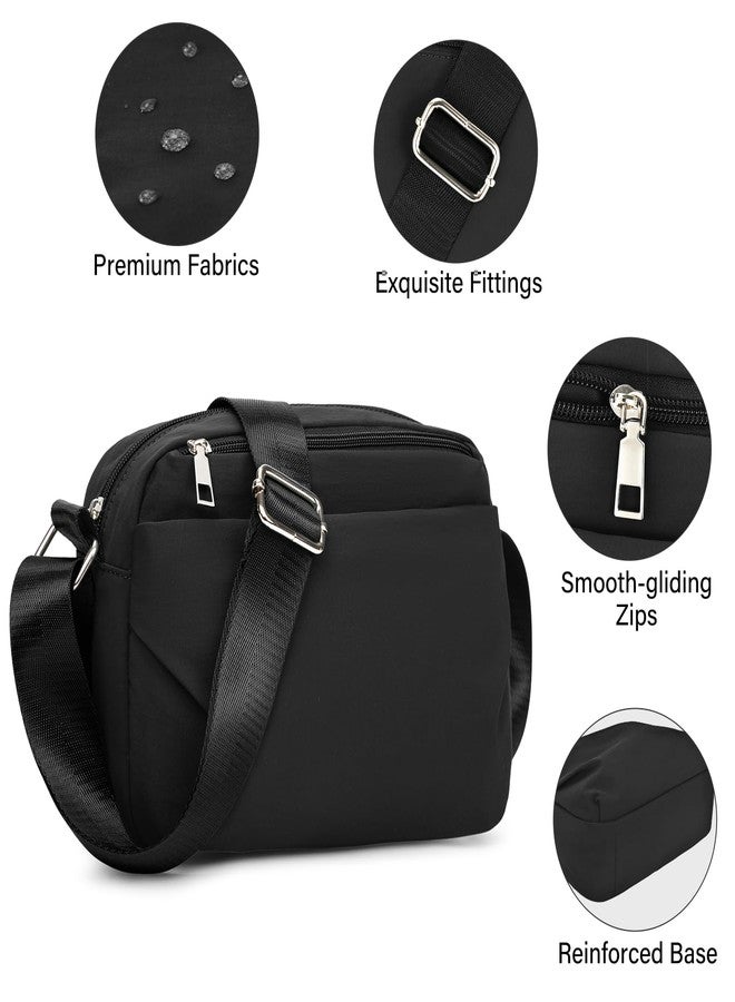oscaurt Small Crossbody Bags for Women Travel Quadruple Zip Crossbody Purse Trendy Shoulder Handbags Cell Phone Purses, Black, Small, Trendy - Image 5