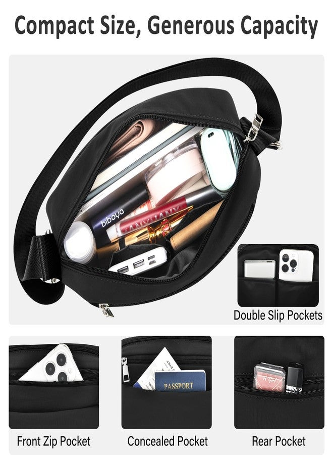 oscaurt Small Crossbody Bags for Women Travel Quadruple Zip Crossbody Purse Trendy Shoulder Handbags Cell Phone Purses, Black, Small, Trendy - Image 4