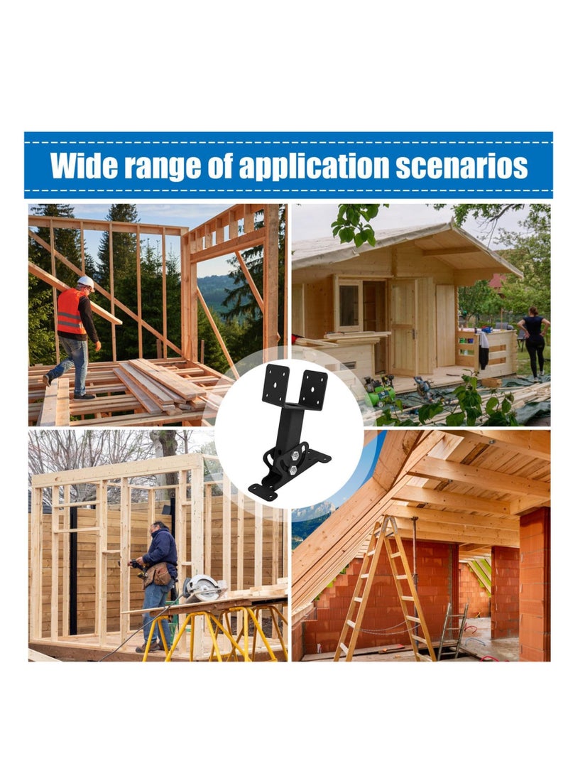 SYOSI Pergola Roof Riser Brackets - Roof Beam Brackets, Heavy Duty Adjustable Pergola Brackets | Metal Saddle Roof Riser with Screws for Pergola Patio Cover Awning Wood Beam - Image 5