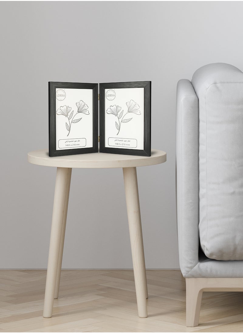 LOWHA - Tabletop Double Picture Photo Frame Folding Hinged with MDF Back and Acrylic Front Protection - Image 1