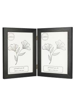 LOWHA Tabletop Double Picture Photo Frame Folding Hinged with MDF Back and Acrylic Front Protection  - Image 3