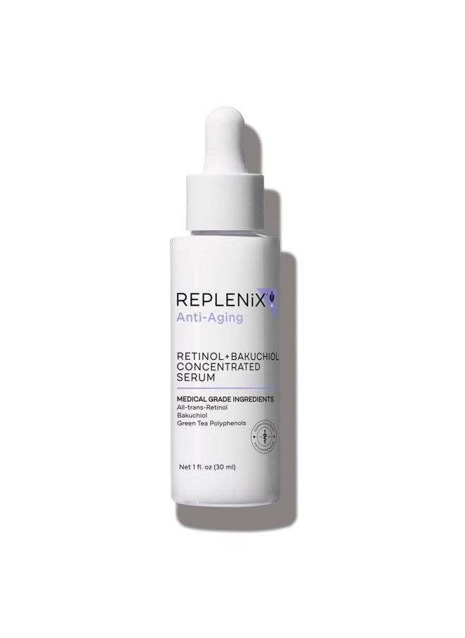 Replenix Anti-Aging Retinol + Bakuchiol Concentrated Face Serum, Medical-Grade Facial Treatment for Mature, Uneven Skin (1 fl. oz)  - Image 1