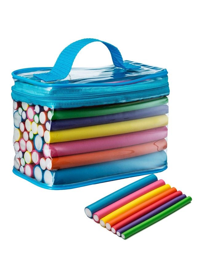 Pack Of 42 Foam Curling Rollers Rods Multicolour