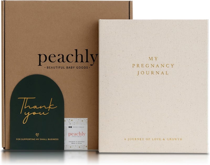 Peachly دفتر حمل بيشلي القطني لتوثيق كل لحظة في الحمل - كتاب حمل ضروري - دفتر تذكاري للحوامل لأول مرة والأمهات ذوات الخبرة - Image 1