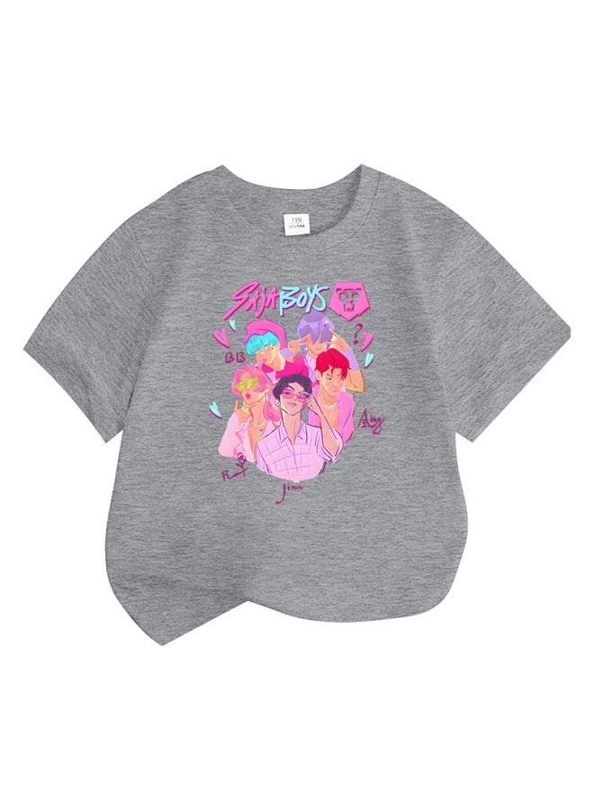Best Seller Kpop Anime Cartoon Print Fashion Kids Short Sleeve T-shirt Loose Casual Top - Image 1