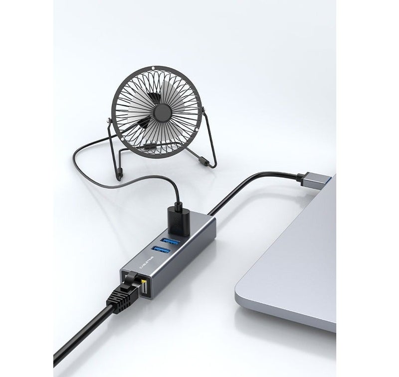 كابل تايم محول كابل CABLETIME USB 3.0 متعدد المنافذ مع منفذ جيجابت إيثرنت RJ45 وموصلات USB متعددة بسرعة 5 جيجابت في الثانية و1000 ميجابت في الثانية، مصنوع من الألومنيوم، مخصص لأجهزة الكمبيوتر المحمولة والمكتبية المزودة بمنفذ USB-A - Image 5