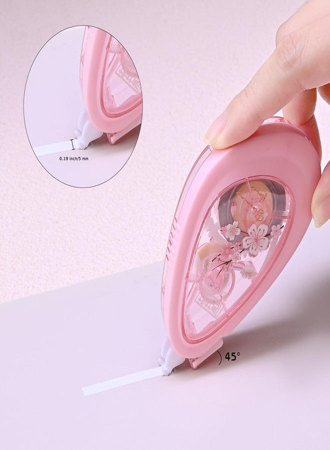 Temiary 4 Pcs White Smooth Pull Out Correction Tape, Quick Dry Applicator for Instant Corrections, Aesthetic Flower Pattern Correction Tapes for Students School Office Supplies (Cherry Blossom) - Image 5