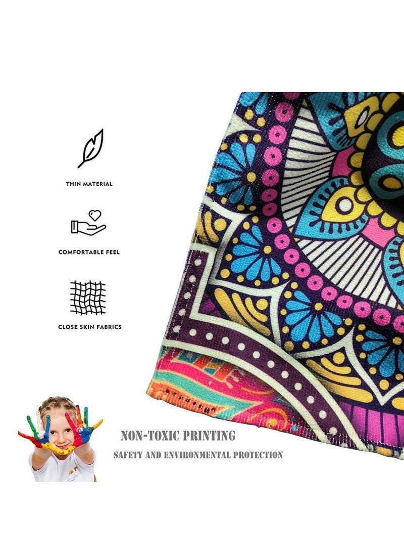 DUNISO Printed Swim Towel Hooded Surf Poncho, Large Microfiber Changing Robe Bathing Hooded Compact Blanket With Hood, Suitable For Aldult Woman And Man - Image 3