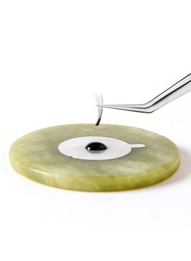 Jolbndcv 900 Pcs 1 Inch Disposable Eyelash Glue Holder Pallet Stickers Pads Waterproof Glue Aluminum Foil Stickers With 2 Pcs Eyelash Extension Jade Stone - Image 3