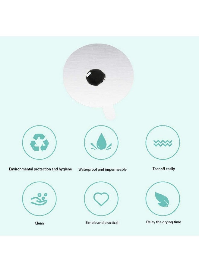 Jolbndcv 900 Pcs 1 Inch Disposable Eyelash Glue Holder Pallet Stickers Pads Waterproof Glue Aluminum Foil Stickers With 2 Pcs Eyelash Extension Jade Stone - Image 4