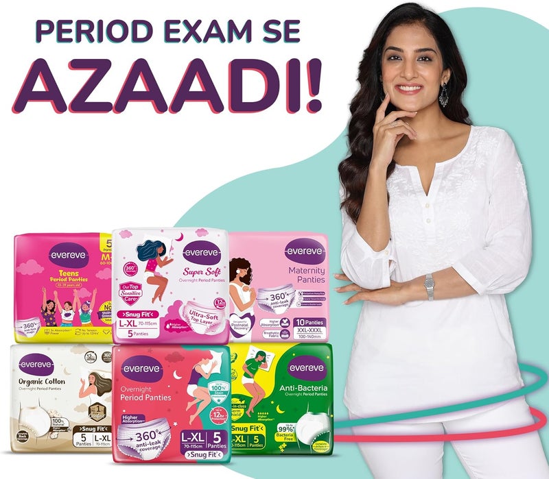 Ultra Absorbent Disposable Period Panties, M-L, 5's Pack, 0% Leaks, Sanitary protection for women & Girls, Maternity Delivery Pads, 360 Protection, Postpartum & Overnight use, Heavy Flow - Image 2