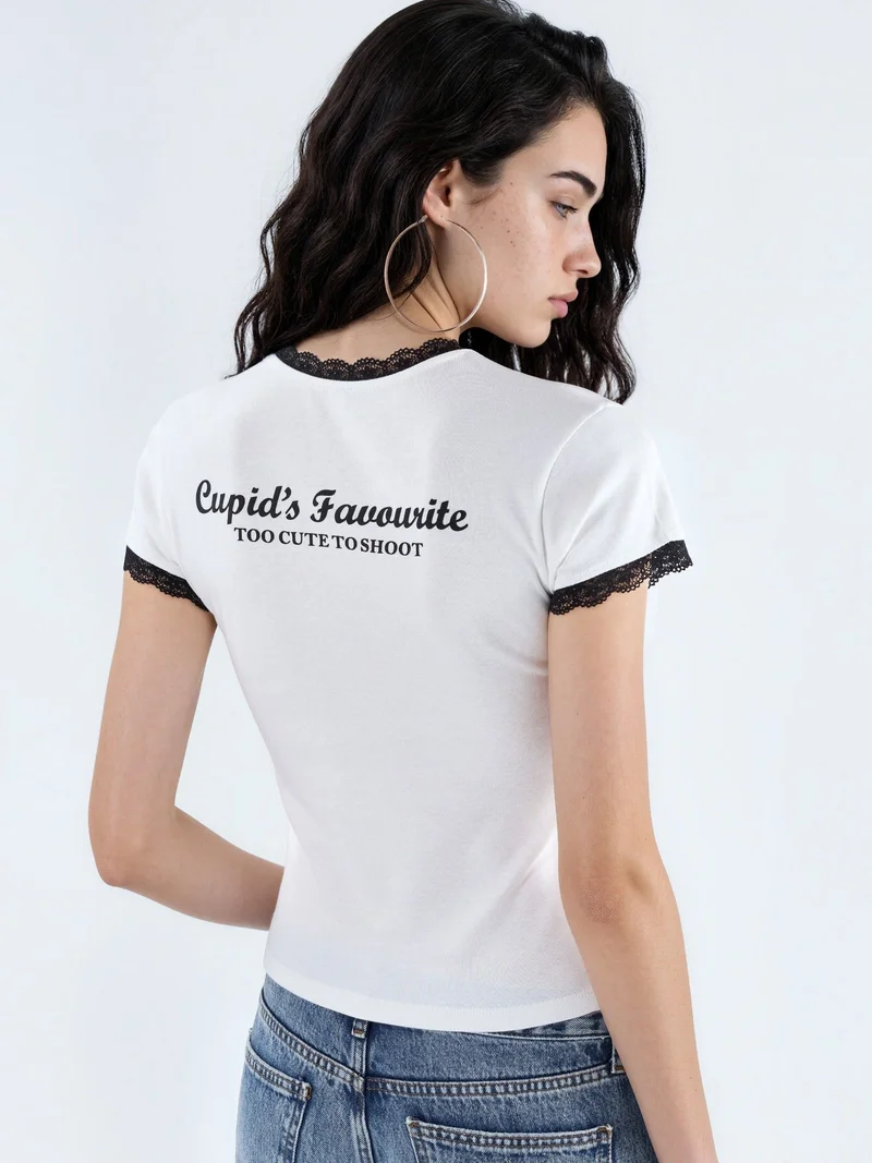 بوسيم BUSEM Embroidered Crew Neck Cotton T-Shirt