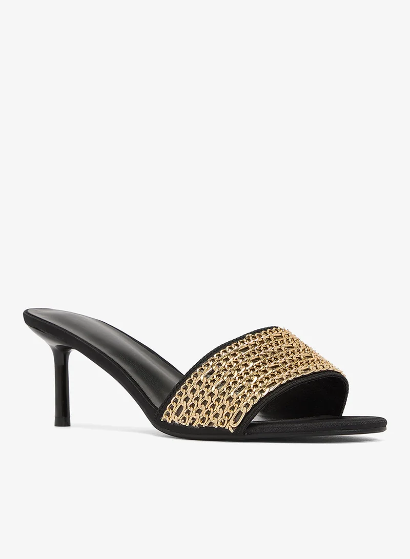 Ella Limited Edition Gold Chain Wire Detail High Heels
