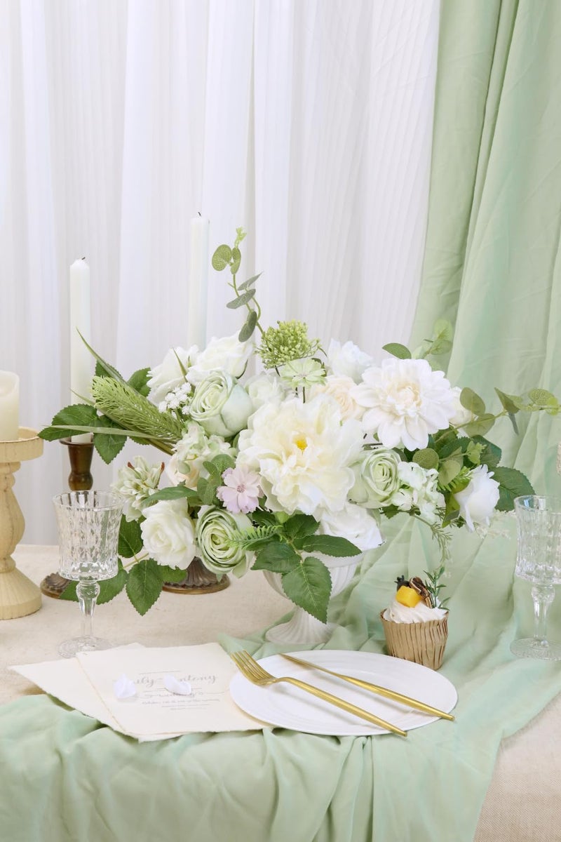 Piklado Artificial Flower Combination Box Set Artificial Flower Loose Leaves and Stems DIY Wedding Center Bouquet Bride Wedding Baby Showerï¼ˆWhiteï¼‰ - Image 3