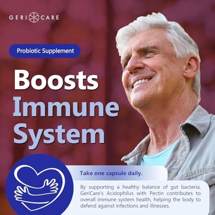 GeriCare Acidophilus with Pectin Probiotic Capsules, Optimizes Intestinal Flora, Digestive Gut Function, Boosts Immune Defenses, and Strengthens Bones, 100 Count (Pack of 1) - Image 5