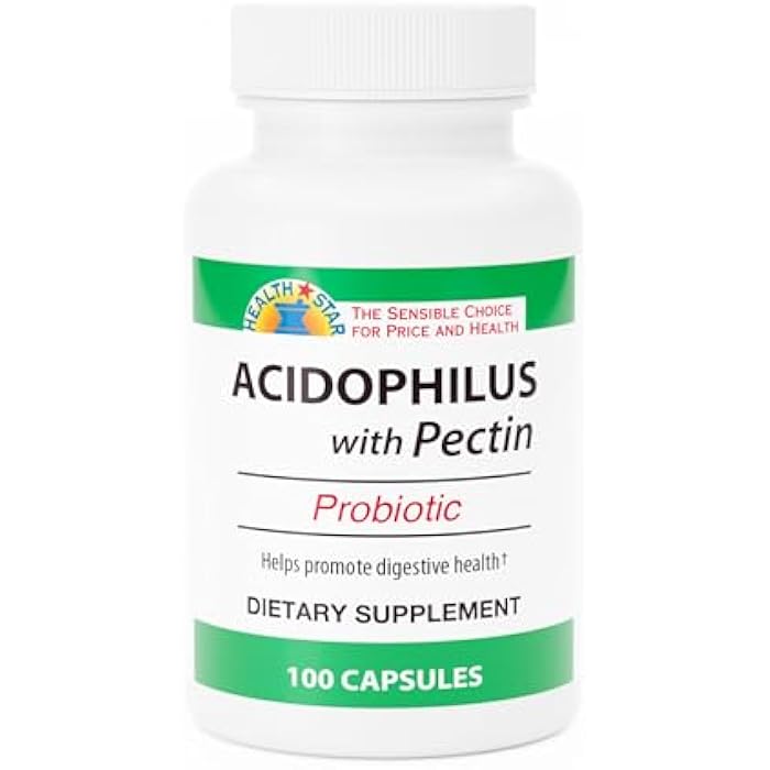 GeriCare Acidophilus with Pectin Probiotic Capsules, Optimizes Intestinal Flora, Digestive Gut Function, Boosts Immune Defenses, and Strengthens Bones, 100 Count (Pack of 1) - Image 1