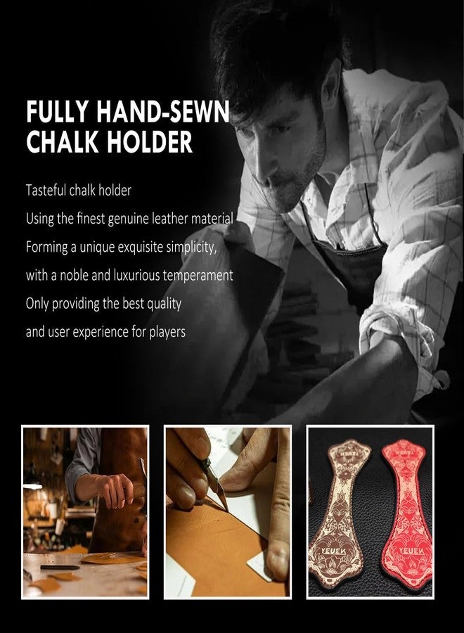 YEUEK Leather Magnetic Chalk Holder,Portable Pool Cue Chalk Holder with Fixed Clip,Silent Chalk Holder Pool Billiards,Pool Cue Chalk Case for Square Pool Billiards Pool Table Accessories - Image 3