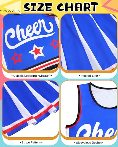 JenPen Cheerleader Costume for Girl Cute Cheerleading Outfit Cheer Leader Dress for Halloween Cheerleader Gifts57 YearBlue - Image 5