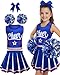 JenPen Cheerleader Costume for Girl Cute Cheerleading Outfit Cheer Leader Dress for Halloween Cheerleader Gifts57 YearBlue - Image 2