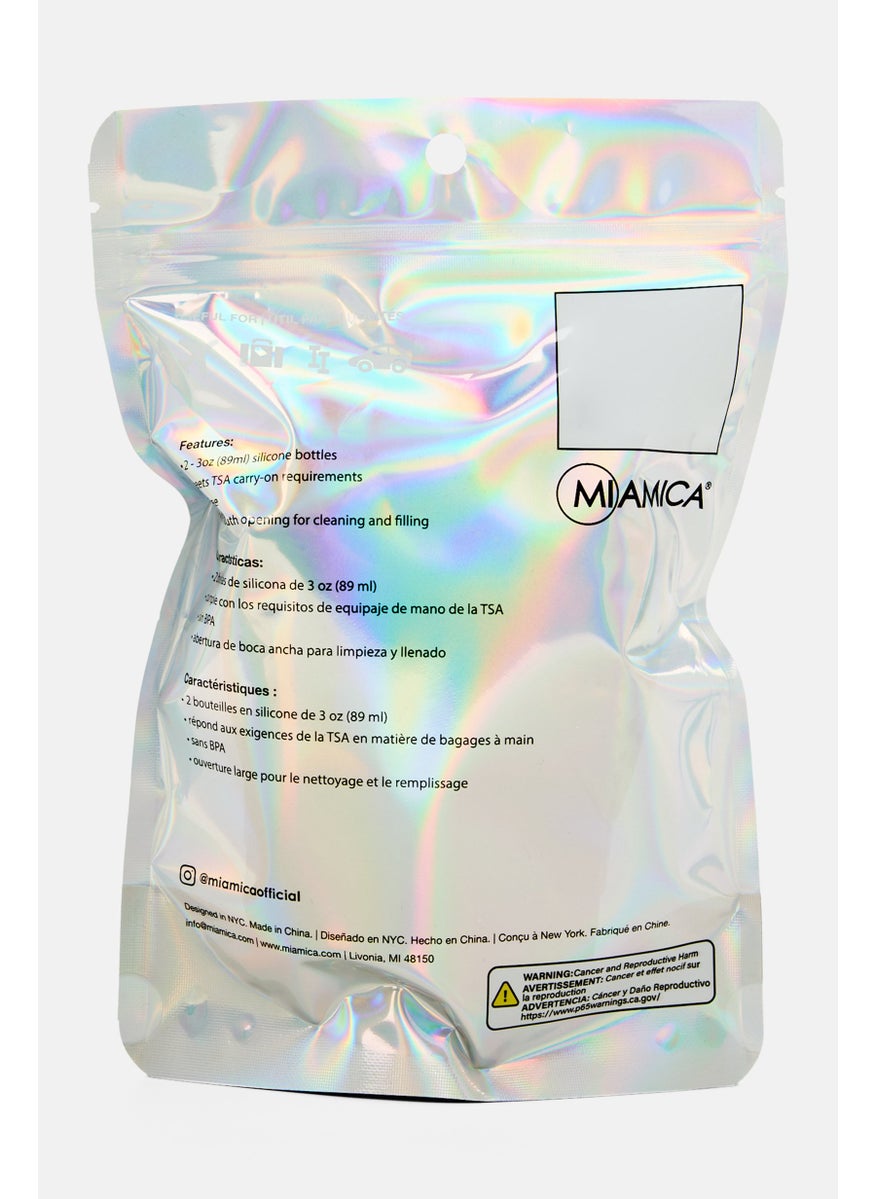 Miamica 2 Pieces Silicon Bottle Set, White  - Image 2