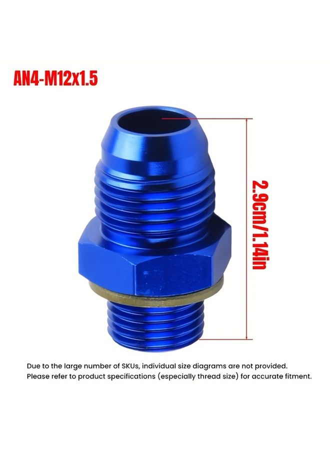 AN8 to M16x1 5 Male Flare Union Hose Adapters Aluminum Alloy Universal Connector for Tubing Systems - Image 2