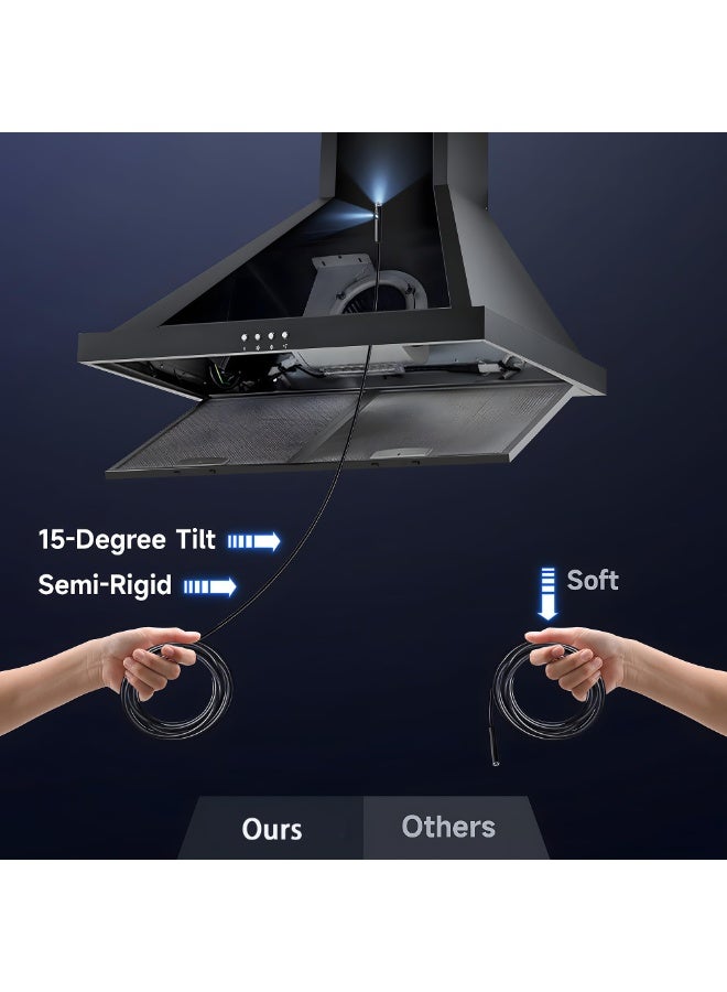KISSUN [Dual-Lens] Endoscope Camera with Light, 1920P HD Borescope with 8+1 Adjustable LED Lights, IP67 Waterproof 16.5FT Semi-Rigid Snake Cord Inspection Camera for iPhone, iPad and Android Phone (Type C) - Image 2