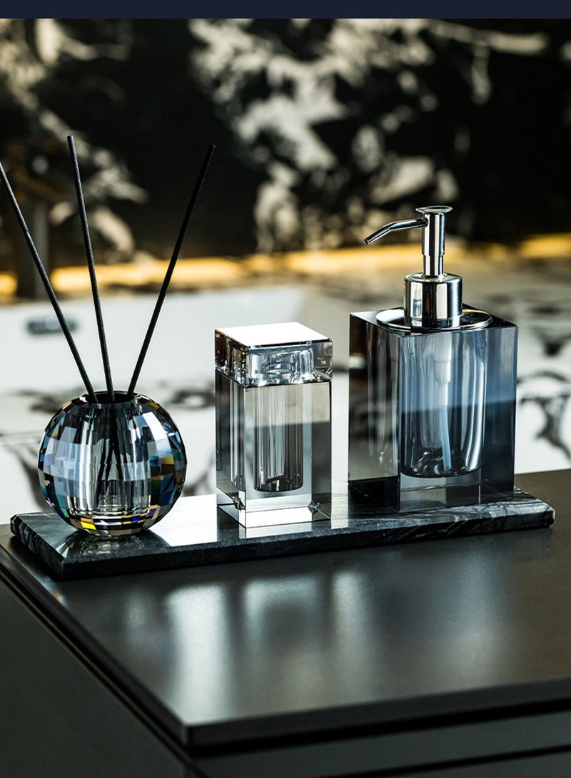 JiFENG زجاج بلوري موزع الصابون مع مانع االصدأ الفولاذ المقاوم للصدأ مضخة - Image 2