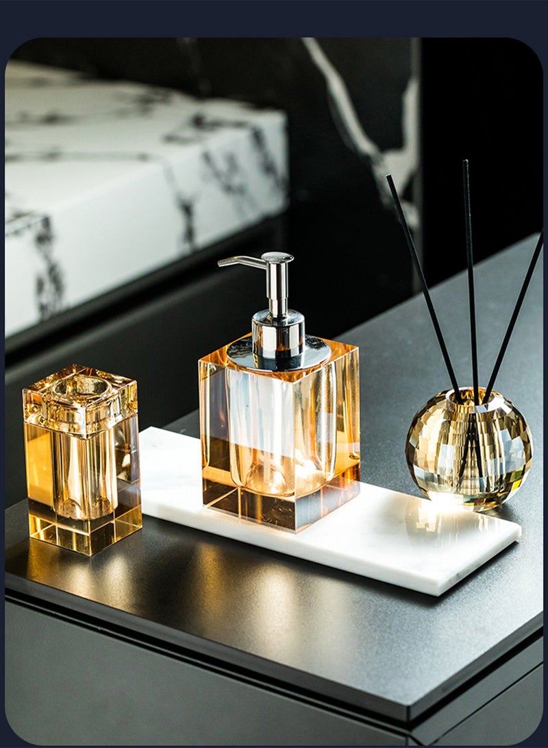 JiFENG زجاج بلوري موزع الصابون مع مانع االصدأ الفولاذ المقاوم للصدأ مضخة - Image 4