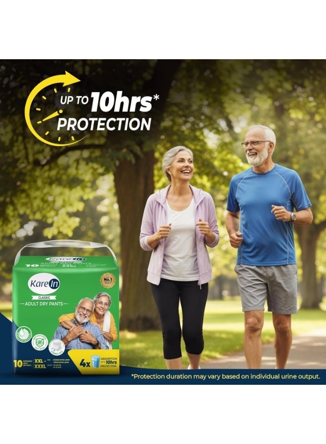Karein Classic Adult Diaper Pant XXL-XXXL Size, Waist , 10 Unit, Long Protection Hour, Unisex, Quick & Even Absorption, Anti-Bacterial, Leakproof, Odour Control, Wetness Indicator - Image 2