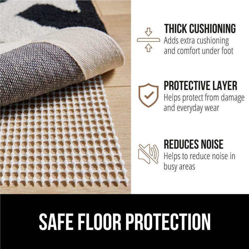 GORILLA GRIP Strong Rug Pad Gripper, 2x8 FT, US Designed, Grips Keep Area Rugs Safe and in Place, Thick, Slip and Skid Resistant Pads for Hard Floors, Under Carpet Mat Cushion and Hardwood Protection - Image 5