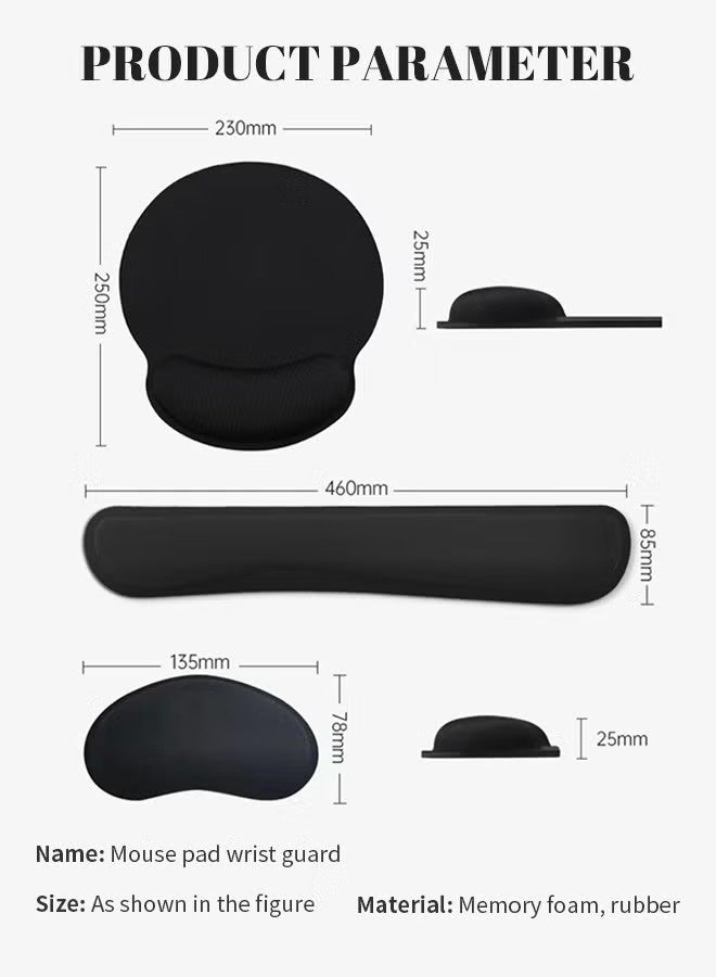 Silicone Mouse Pad With Wrist Support Black - Image 5