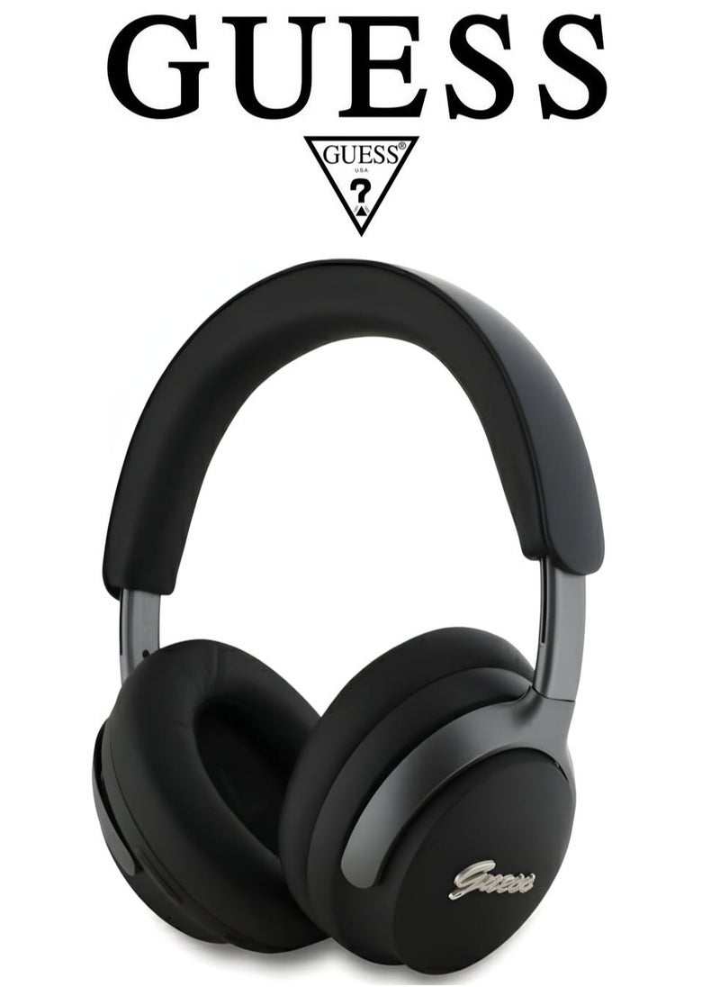 CG MOBILE GUESS wireless headphones, Original and Certified French Design, wireless headset with Up to 30H of Playtime, Wireless Bluetooth Headphones with ENC and ANC, wireless headphones bluetooth 5.4, headphone bluetooth with Voice Assistant Support, headset wireless with 2H Fast Charging with Type-C Port, IPX4 Waterproof Bluetooth over ear headphones, headset wireless bluetooth with Strong and Clear Sound, Bluetooth headsets with Built-in Microphone for Clear and High-Definition Calls. Black  - Image 1
