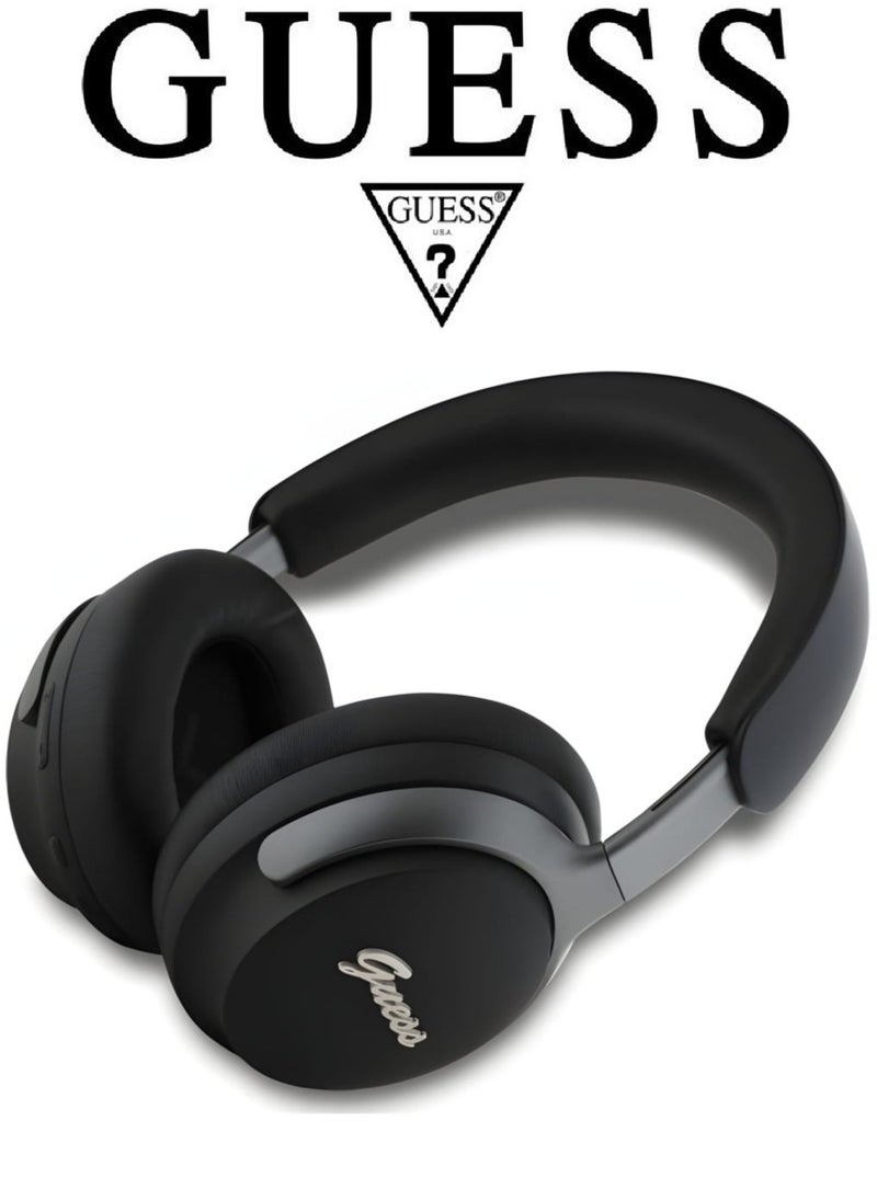 CG MOBILE GUESS wireless headphones, Original and Certified French Design, wireless headset with Up to 30H of Playtime, Wireless Bluetooth Headphones with ENC and ANC, wireless headphones bluetooth 5.4, headphone bluetooth with Voice Assistant Support, headset wireless with 2H Fast Charging with Type-C Port, IPX4 Waterproof Bluetooth over ear headphones, headset wireless bluetooth with Strong and Clear Sound, Bluetooth headsets with Built-in Microphone for Clear and High-Definition Calls. Black  - Image 2