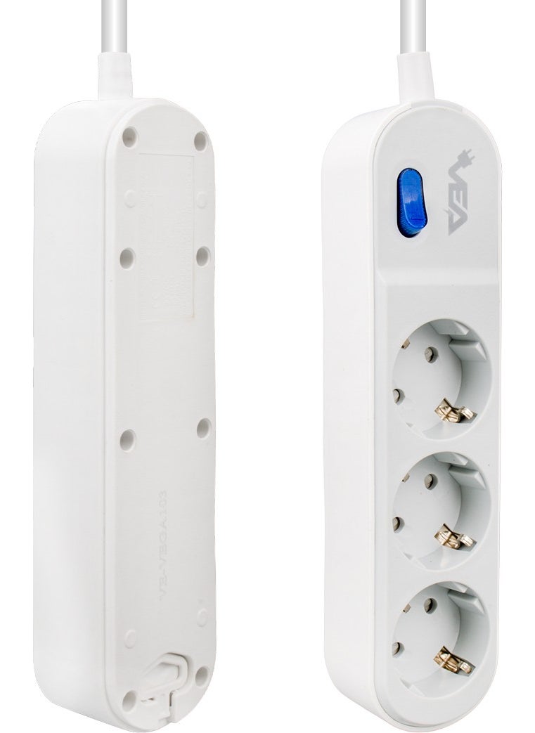 VEA - VE-VEGA103 A Class 3-way Switched 1.5 Meter Surge Protected Group Socket (Made In Malaysia) - Image 1