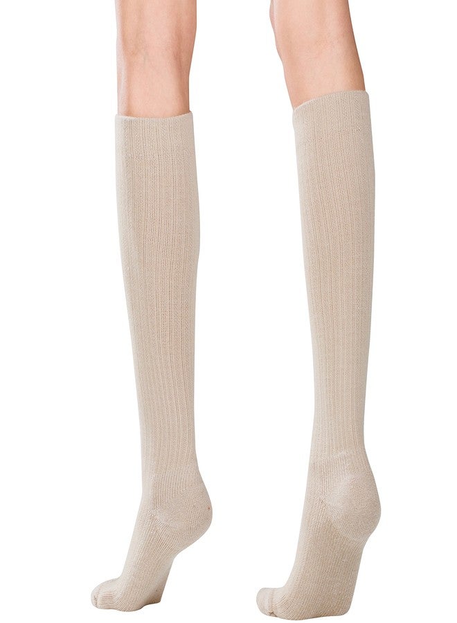 Truform Compression Socks, 15-20 mmHg, Ladies Gym Socks, Knee High Over Calf Length, Tan, Medium - Image 5