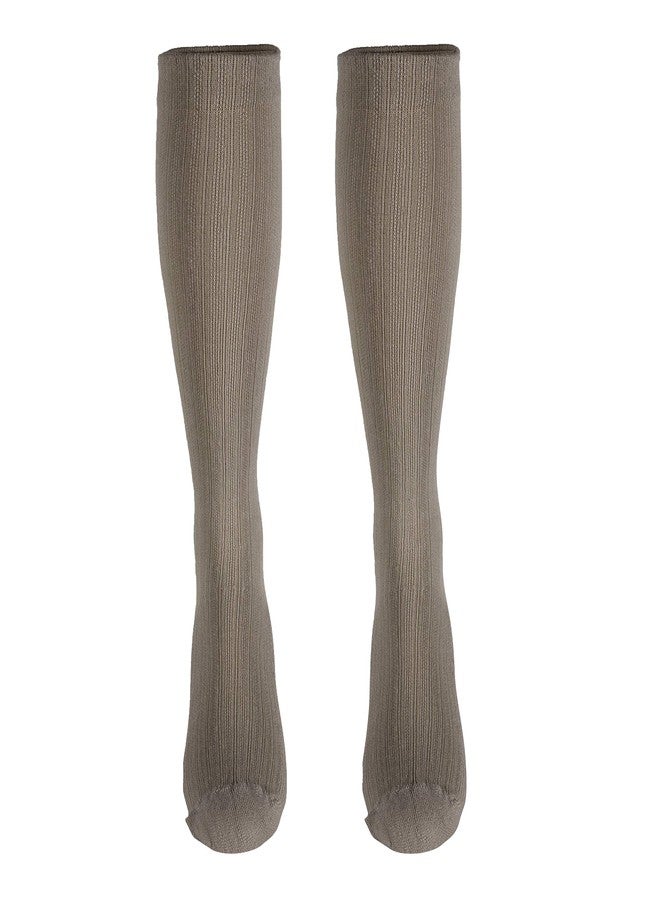Truform Compression Socks, 15-20 mmHg, Ladies Gym Socks, Knee High Over Calf Length, Tan, Medium - Image 2