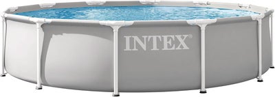Intex Prism Frame Pool Set, 12ft x 30in (366 x 76 cm), Light Grey