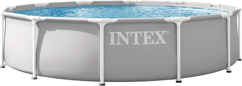 Intex Prism Frame Pool Set, 12ft x 30in (366 x 76 cm), Light Grey - Image 1