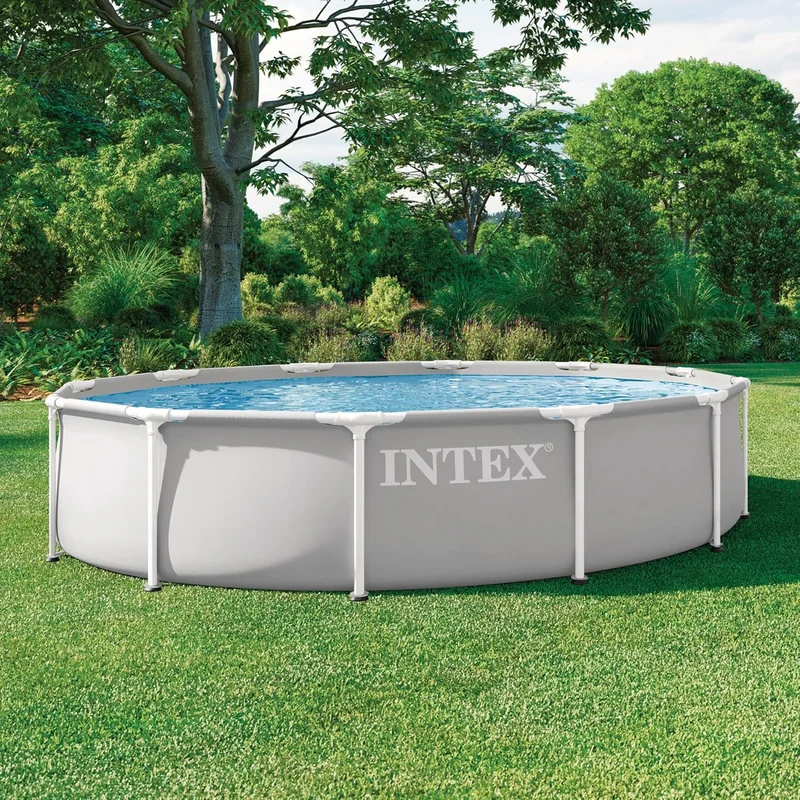 Intex Intex Prism Frame Pool Set, 12ft x 30in (366 x 76 cm), Light Grey